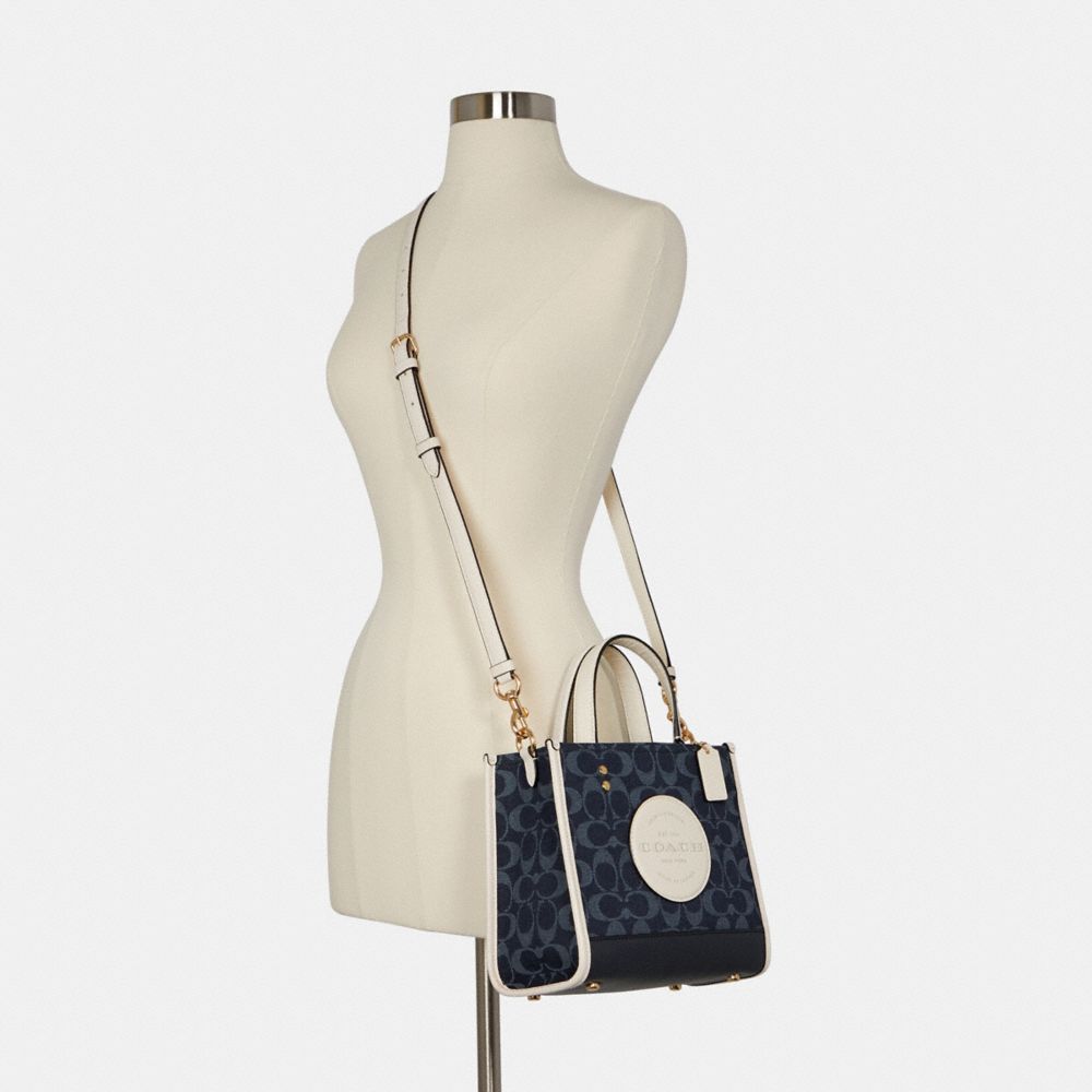 Dempsey Tote Bag 22 In Signature Jacquard With Coach Patch