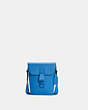 COACH®,TRACK SMALL FLAP CROSSBODY,Small,Gunmetal/Racer Blue,Front View