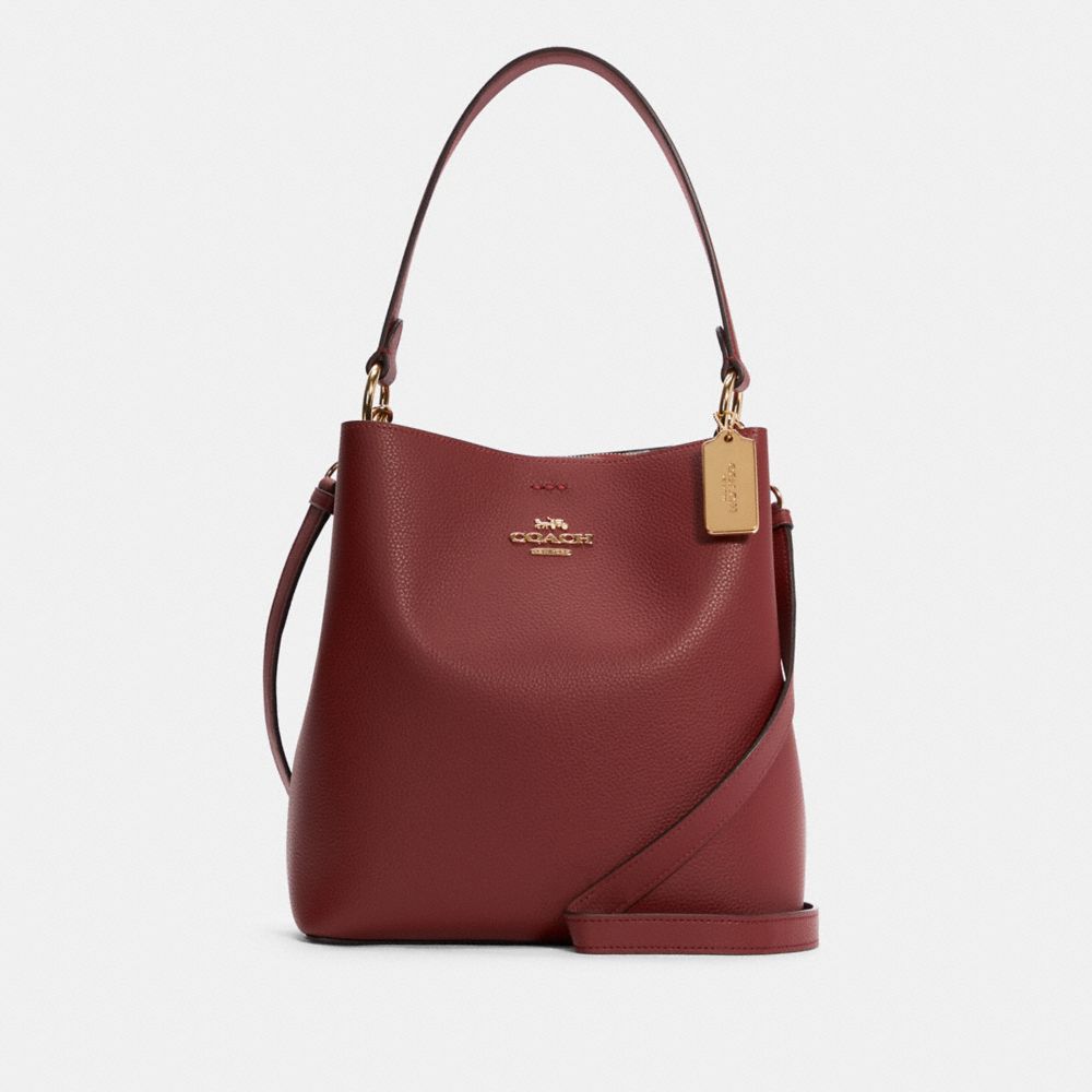 Bucket bag clearance with red interior