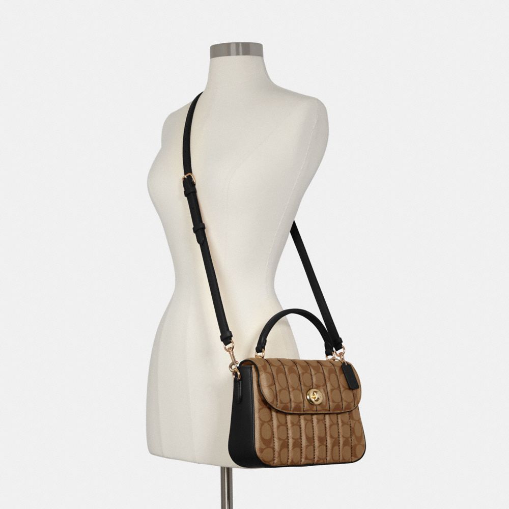 Satchel à poignée supérieure Marlie en toile signature avec matelassage