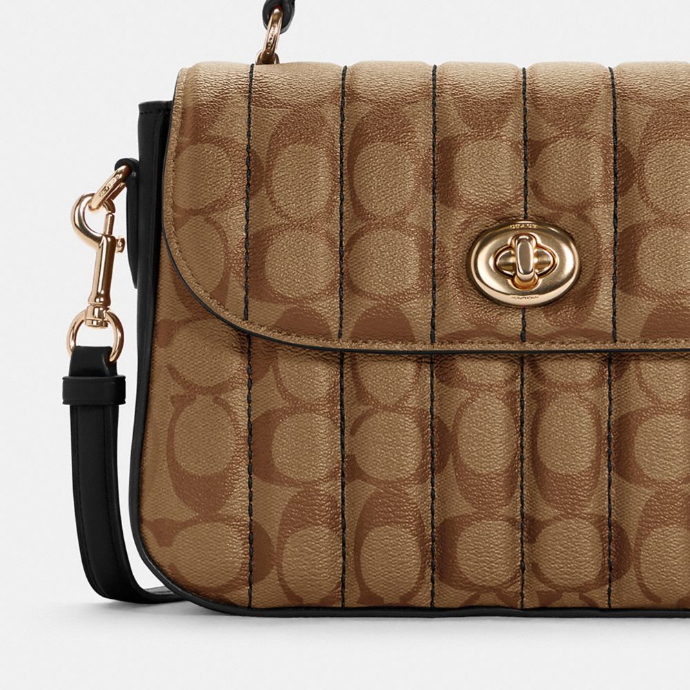 Coach marlie top handle good satchel in signature canvas with quilting