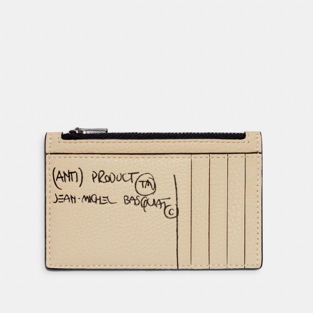 Coach X Jean Michel Basquiat Zip Card Case In Signature Canvas