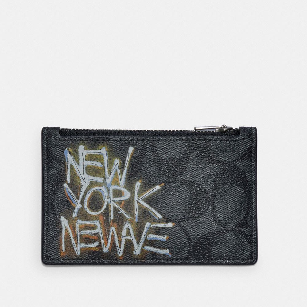 Coach X Jean Michel Basquiat Zip Card Case In Signature Canvas