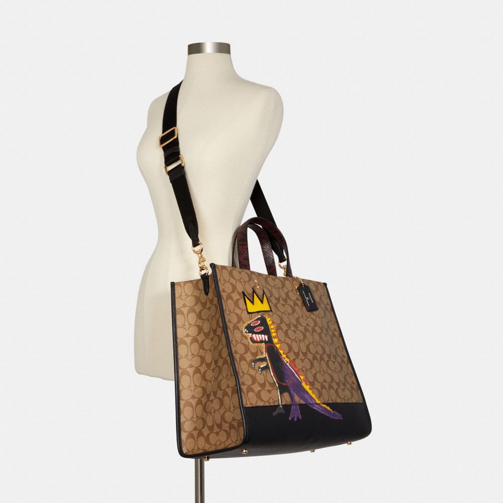 Coach X Jean Michel Basquiat Dempsey Tote Bag 40 In Signature Canvas