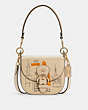 COACH®,COACH X JEAN-MICHEL BASQUIAT KLEO SHOULDER BAG 17,Pebble Leather,Small,Gold/Ivory Multi,Front View