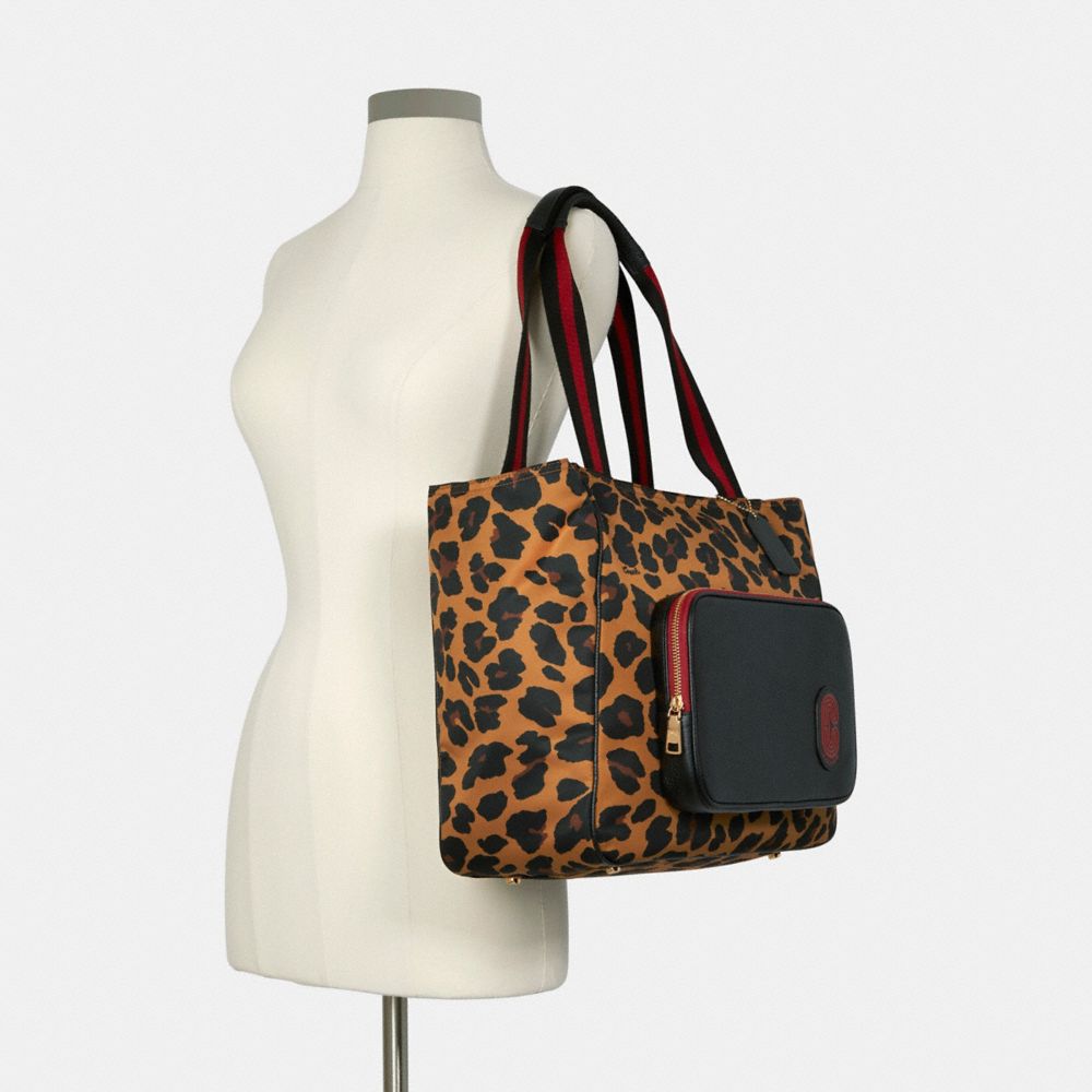 Coach leopard discount print market tote