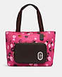 Court Tote With Halftone Floral Print