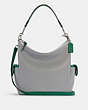 COACH®,PENNIE SHOULDER BAG,Pebble Leather,Large,Silver/Granite Multi,Front View