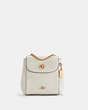 COACH®,CONVERTIBLE MINI BACKPACK,Pebbled Leather,Medium,Gold/Chalk,Front View