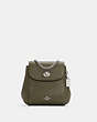 COACH®,CONVERTIBLE MINI BACKPACK,Pebbled Leather,Medium,Silver/Surplus,Front View