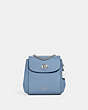 COACH®,CONVERTIBLE MINI BACKPACK,Pebbled Leather,Small,Silver/Cornflower,Front View