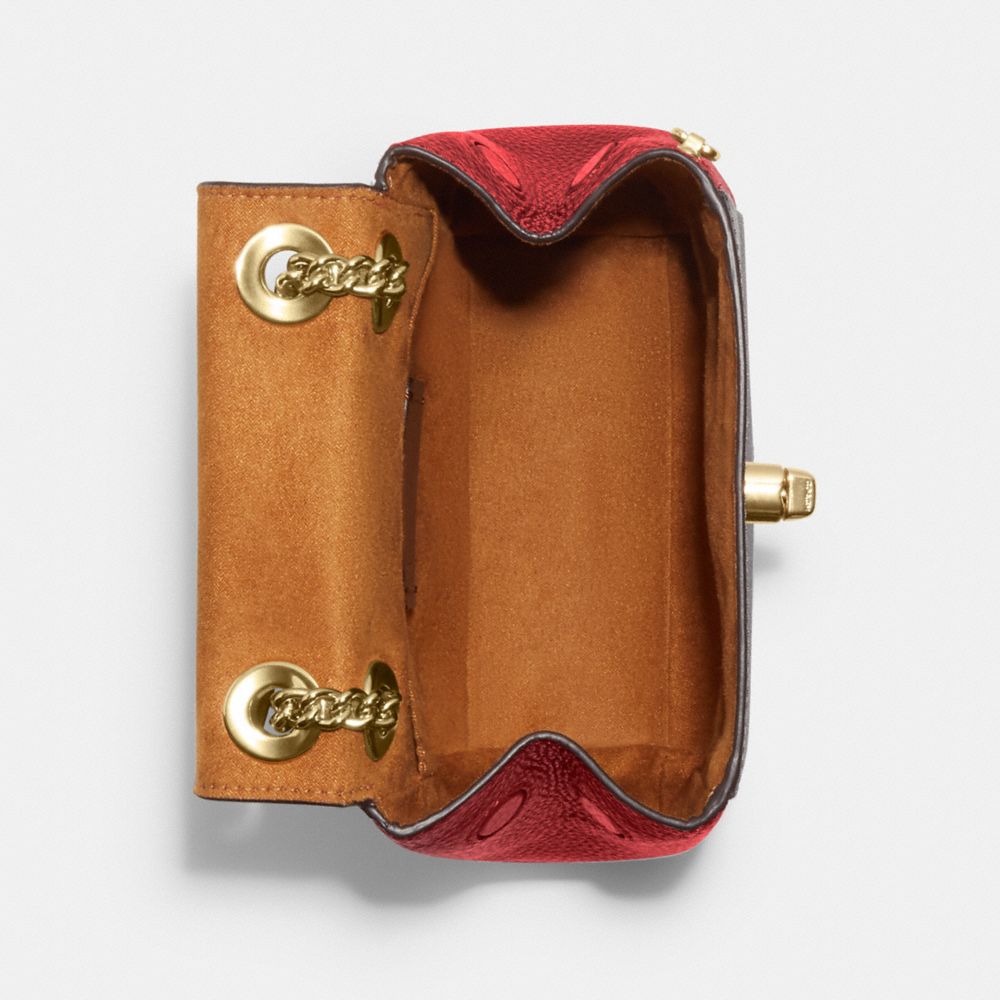 COACH®,MINI SAC À DOS CONVERTIBLE EN TOILE SIGNATURE,Tissu en toile exclusif,Or/Brun Rouge 1941,Inside View,Top View