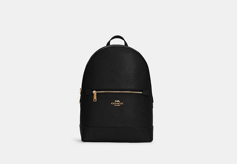 COACH®,KENLEY BACKPACK,Crossgrain Leather,Large,Gold/Black,Front View