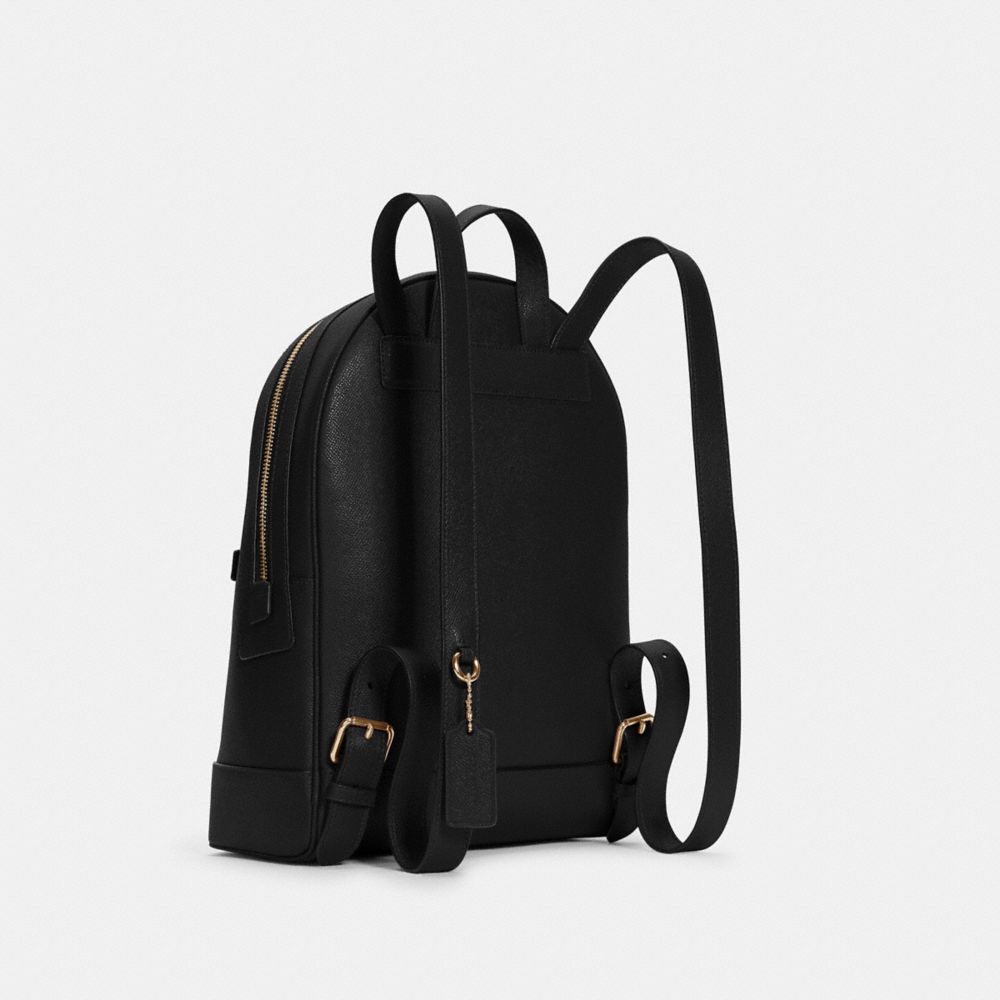 COACH®,KENLEY BACKPACK,Crossgrain Leather,Large,Gold/Black,Angle View