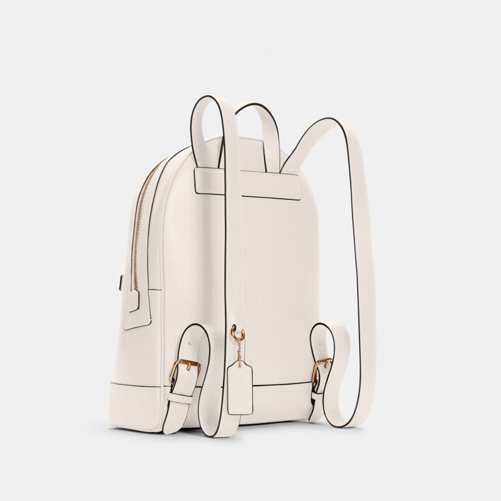 COACH®,KENLEY BACKPACK,Crossgrain Leather,Large,Gold/Chalk,Angle View