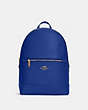 COACH®,KENLEY BACKPACK,Crossgrain Leather,Large,Gold/Sport Blue,Front View