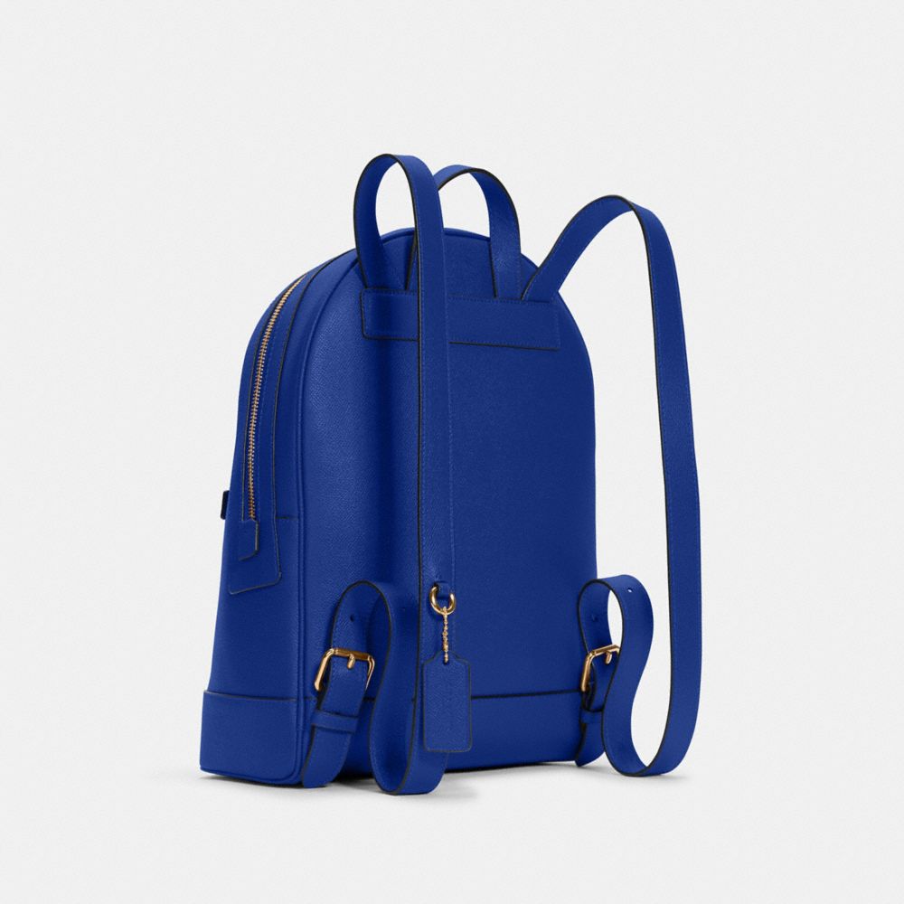 COACH®,KENLEY BACKPACK,Crossgrain Leather,Large,Gold/Sport Blue,Angle View