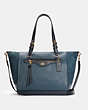 COACH®,KLEO CARRYALL,Pebble Leather/Smooth Leather/Suede,Large,Gold/Denim Multi,Front View
