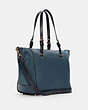 COACH®,KLEO CARRYALL,Pebble Leather/Smooth Leather/Suede,Large,Gold/Denim Multi,Angle View