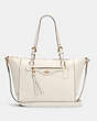 COACH®,KLEO CARRYALL,Pebbled Leather,X-Large,Gold/Chalk,Front View
