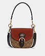 COACH®,KLEO SHOULDER BAG 17 IN SIGNATURE CANVAS,n/a,Small,Gold/Khaki Multi,Front View