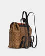 COACH®,KLEO BACKPACK IN SIGNATURE CANVAS,Signature Coated Canvas/Smooth Leather/Suede,Large,Gold/Khaki Multi,Angle View