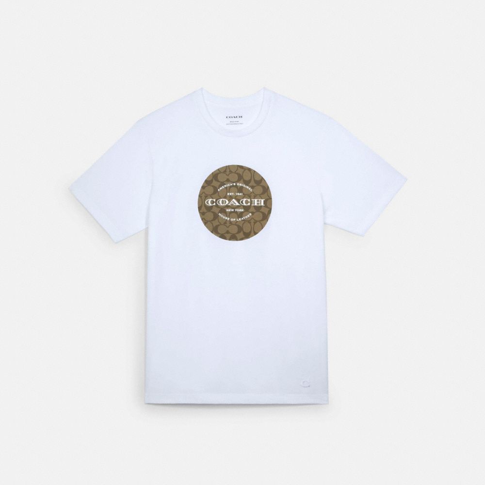 COACH®,SIGNATURE T-SHIRT,White,Front View