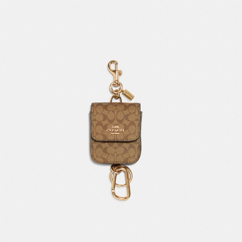 COACH®  Sunglass Case Bag Charm In Signature Canvas