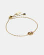 COACH®,SIGNATURE MULTICOLOR CRYSTAL SLIDER BRACELET,Plated Brass,Gold/Multi,Front View
