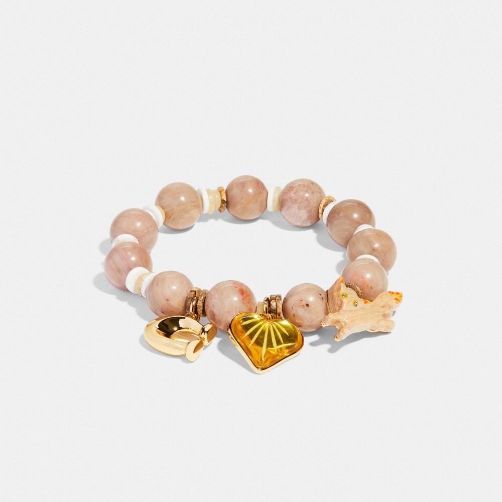 Bracelet à Breloque En Pierre Semi Précieuse Pêche