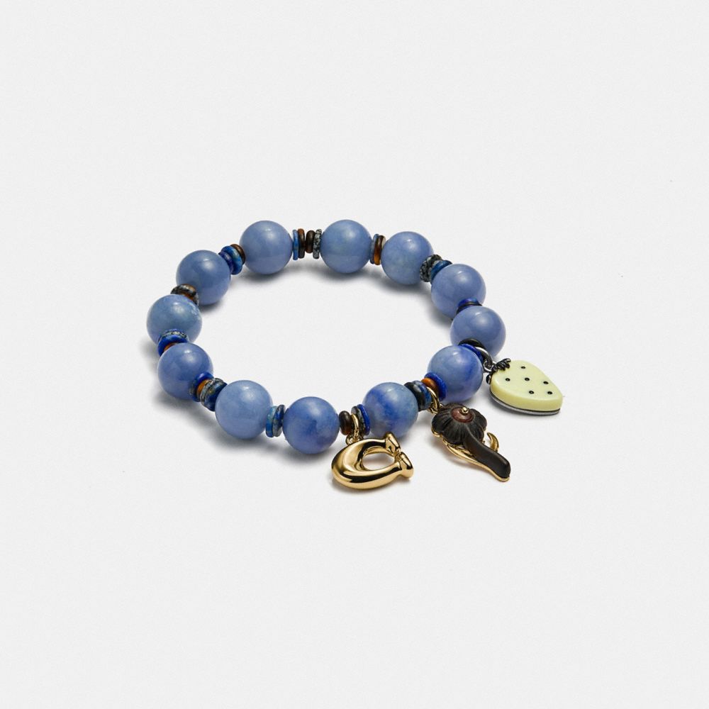 Blue Semiprecious Charm Bracelet