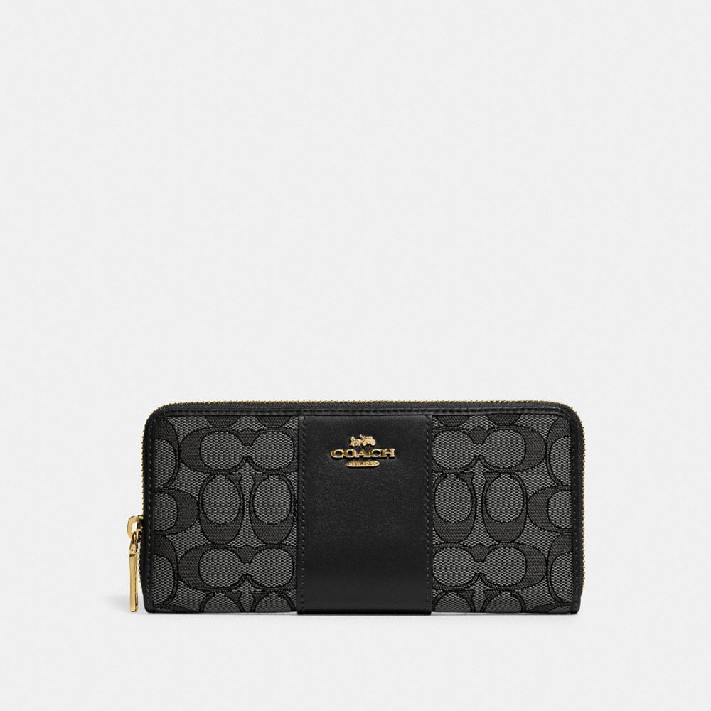 Coach Slim Zip Wallet In Signature Canvas