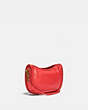 COACH®,VINTAGE SMALL SWINGER BAG WITH EMBROIDERY,Smooth Leather,Small,Brass/Red,Angle View