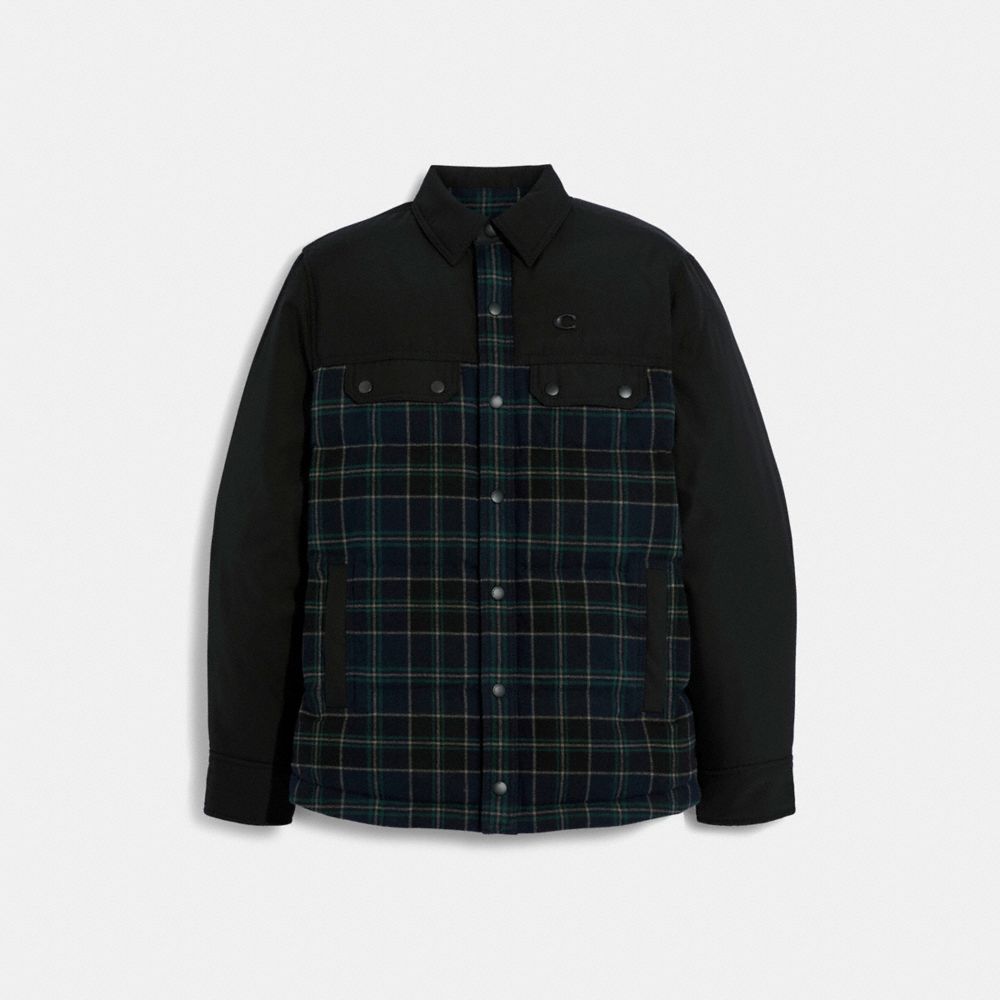 Mixed Materials Shirt Jacket