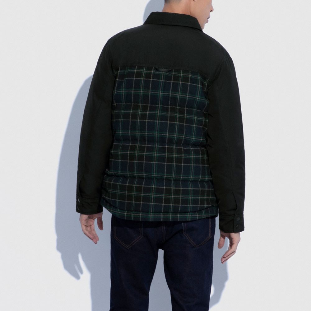 Mixed Materials Shirt Jacket