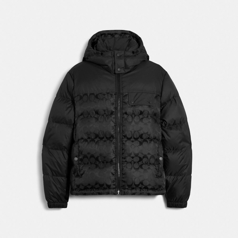 COACH®  Signature Hooded Puffer Jacket