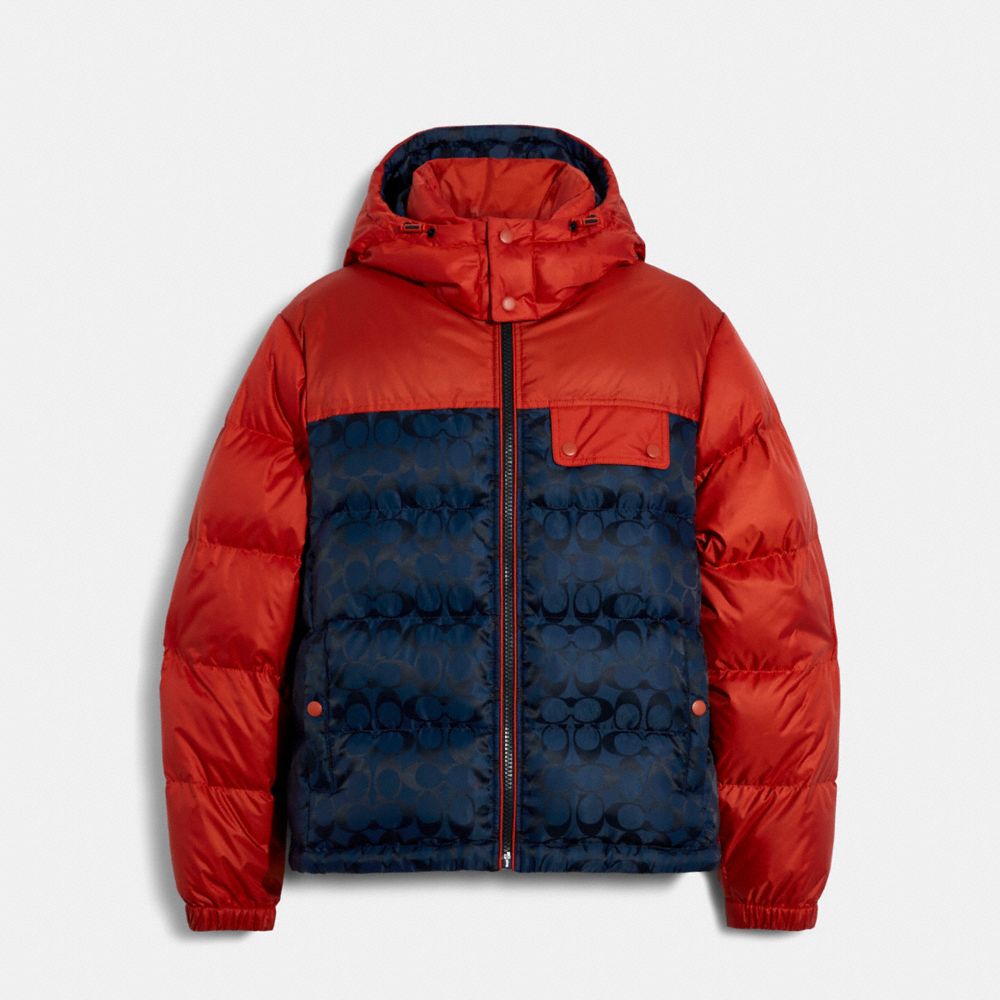 COACH®: Signature Hooded Puffer Jacket