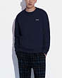 COACH®,ESSENTIAL CREWNECK IN ORGANIC COTTON,Organic Cotton,Navy,Scale View
