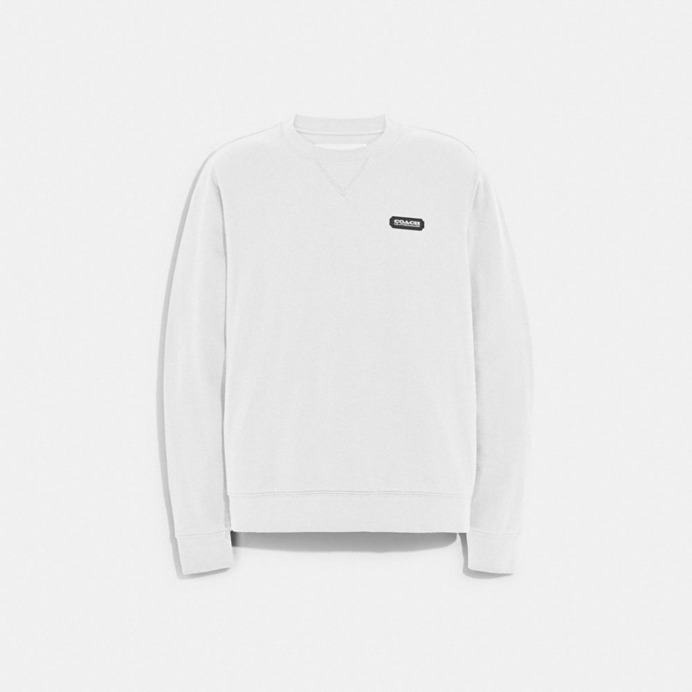 COACH®,ESSENTIAL CREWNECK IN ORGANIC COTTON,White,Front View