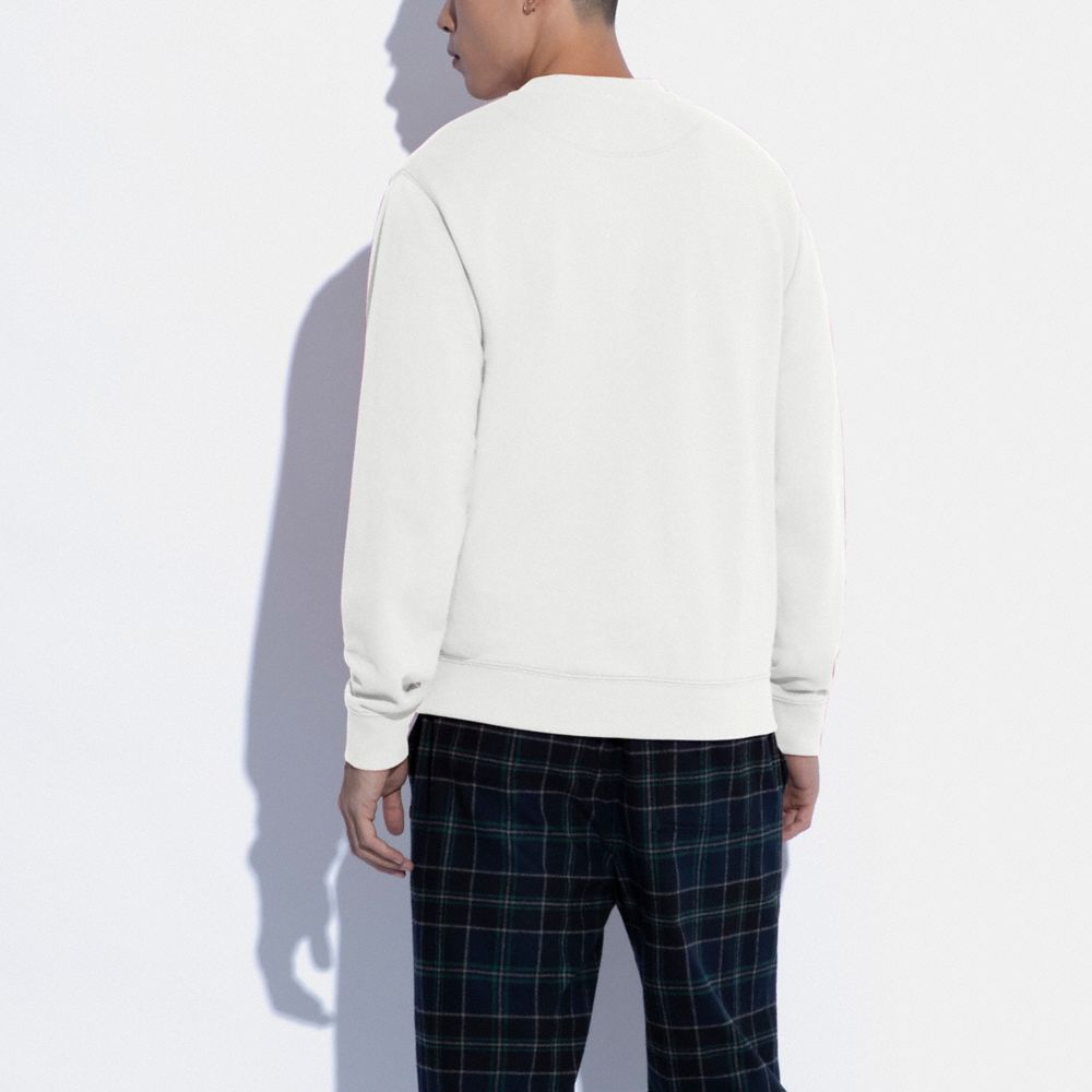 COACH®,ESSENTIAL CREWNECK IN ORGANIC COTTON,White,Scale View