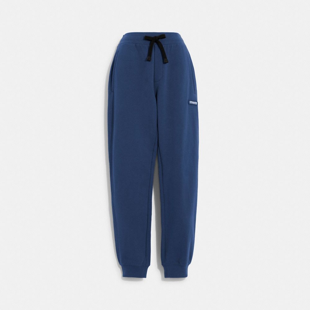 COACH®,ESSENTIAL JOGGERS IN ORGANIC COTTON,Deep Blue,Front View