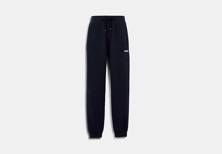 COACH®,ESSENTIAL JOGGERS IN ORGANIC COTTON,Organic Cotton,Navy,Front View