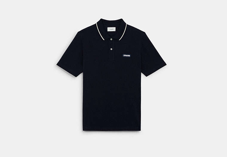 COACH®,ESSENTIAL POLO,cotton,NAVY,Front View
