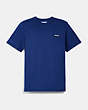COACH®,ESSENTIAL T-SHIRT IN ORGANIC COTTON,Organic Cotton,Blue,Front View