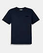 COACH®,ESSENTIAL T-SHIRT IN ORGANIC COTTON,Organic Cotton,NAVY,Front View