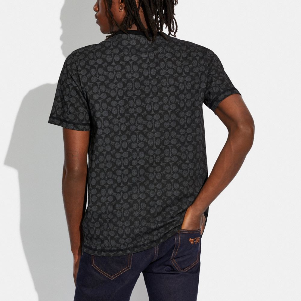 COACH®,エッセンシャル Tシャツ オーガニック コットン,ﾁｬｺｰﾙ ｼｸﾞﾈﾁｬｰ