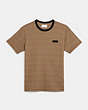 COACH®,ESSENTIAL T-SHIRT IN ORGANIC COTTON,Organic Cotton,Tan Signature,Front View