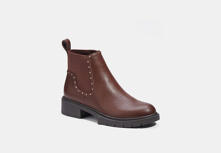 COACH®,LORY BOOTIE,Leather,Walnut Brown,Front View