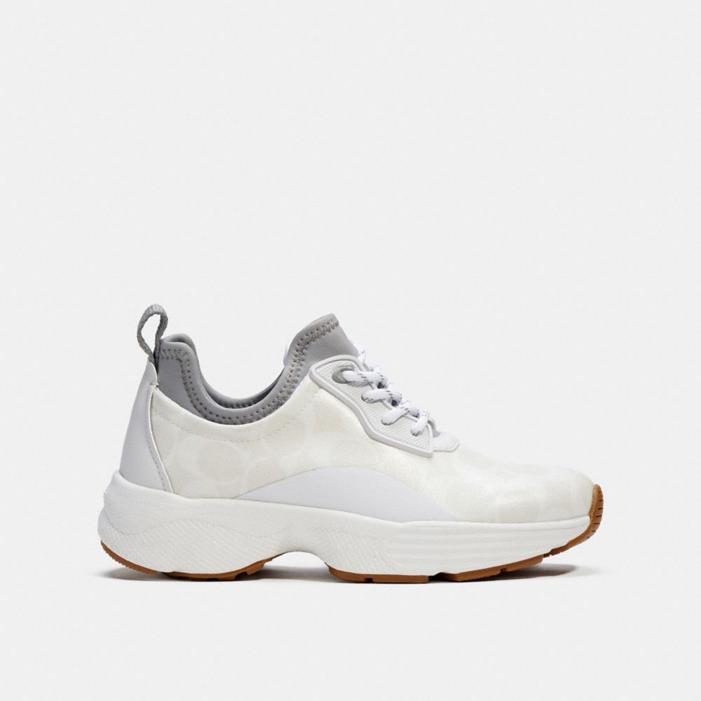 COACH®,C270 Tech Runner,Canvas,Leather,Rubber,Casual,PVC,Color Block,Mixed Media,Logo,Pull Tab,Casual,,Angle View