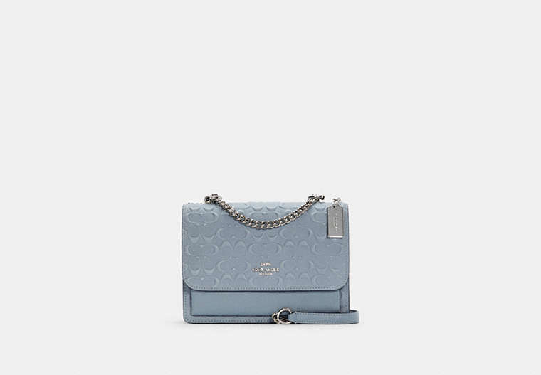 COACH®,KLARE CROSSBODY BAG IN SIGNATURE LEATHER,Leather,Medium,Silver/TWILIGHT,Front View